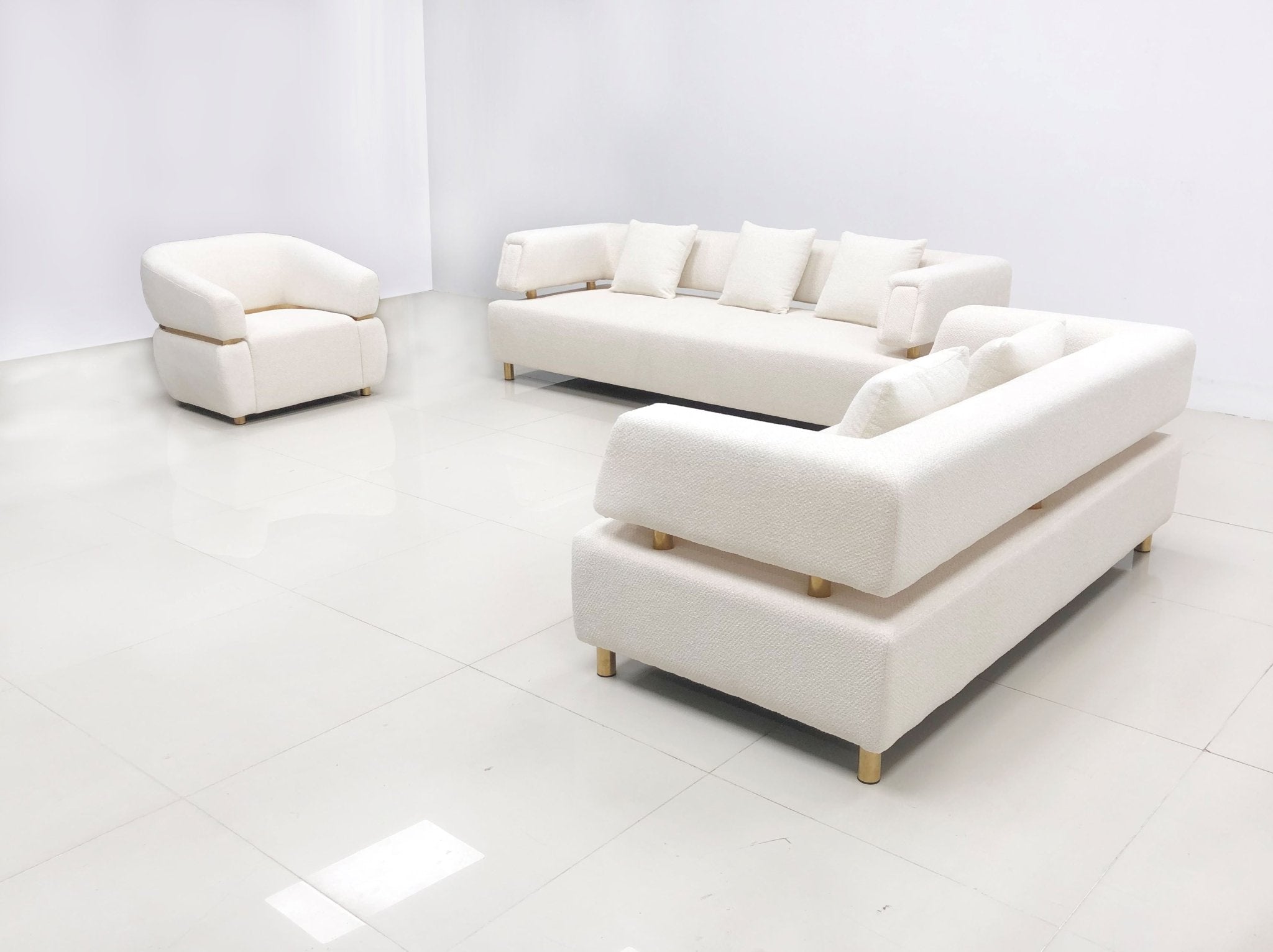 Sherry Modern High Quality Fabric Sofa Set Beige - Quality Rugs and Furniture