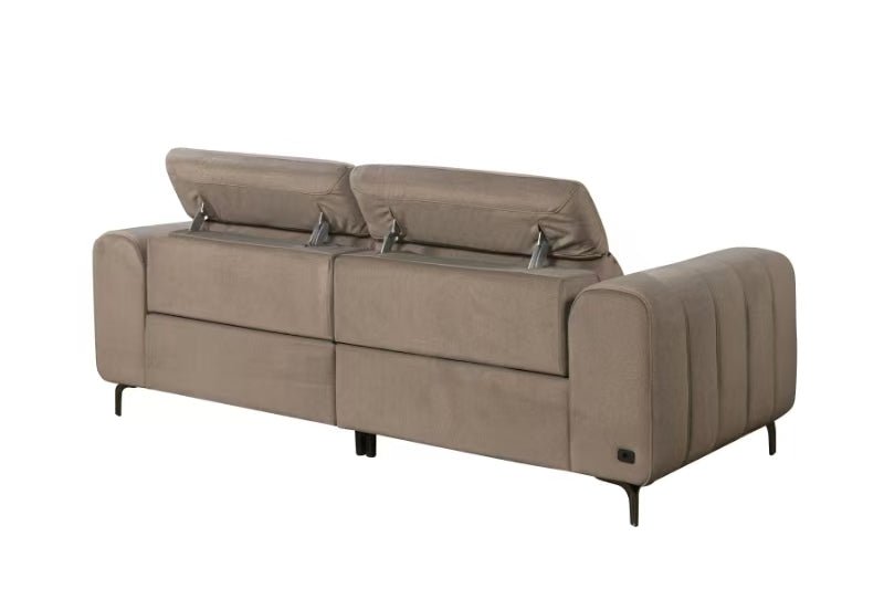 Silva Modern Dual Electric Recliner Fabric Sofa Set Chocolate - Quality Rugs and Furniture
