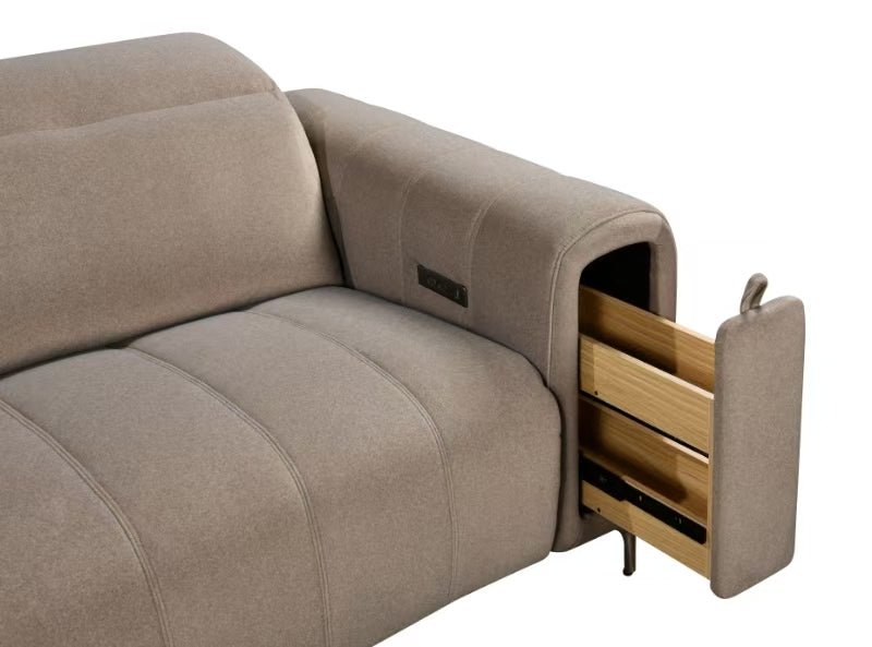 Silva Modern Dual Electric Recliner Fabric Sofa Set Chocolate - Quality Rugs and Furniture