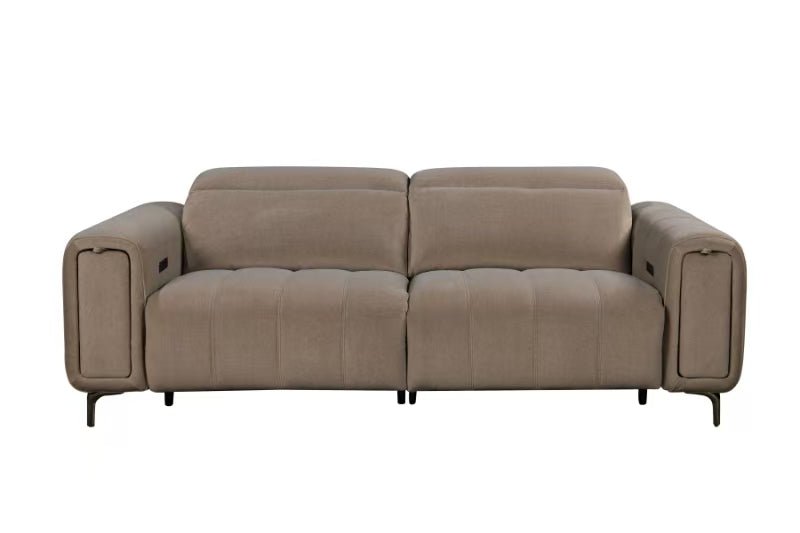 Silva Modern Dual Electric Recliner Fabric Sofa Set Chocolate - Quality Rugs and Furniture