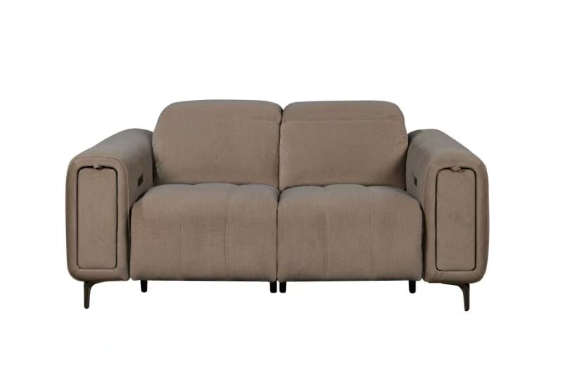 Silva Modern Dual Electric Recliner Fabric Sofa Set Chocolate - Quality Rugs and Furniture