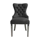 Simba Modern Dining Chair Silver Leg Grey Velvet - Quality Rugs and Furniture
