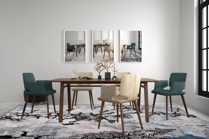 Sofia 3555B Light Vizon / Light Blue Modern Area Rug - Quality Rugs and Furniture