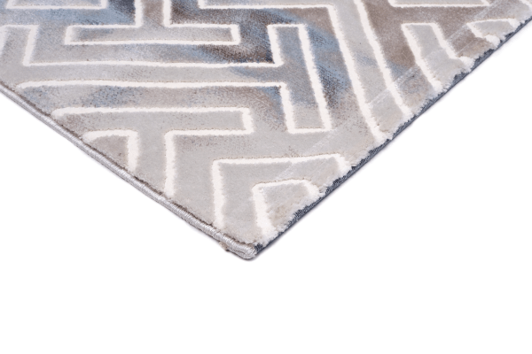 Sofia 9970A Dark Vizon / Light Blue Modern Area Rug - Quality Rugs and Furniture