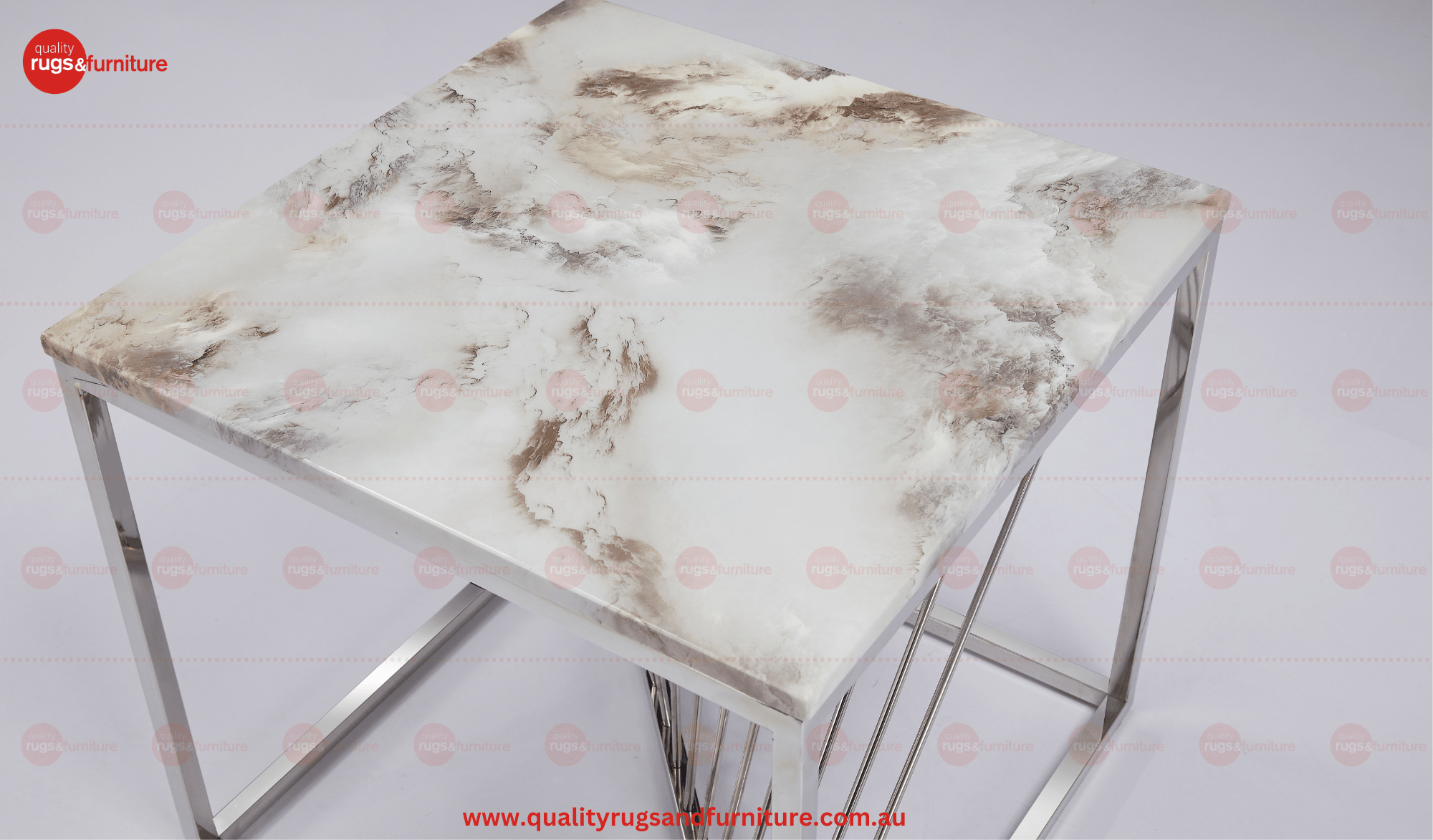 Spiral Stainless Steel Modern Side Table Silver - Quality Rugs and Furniture