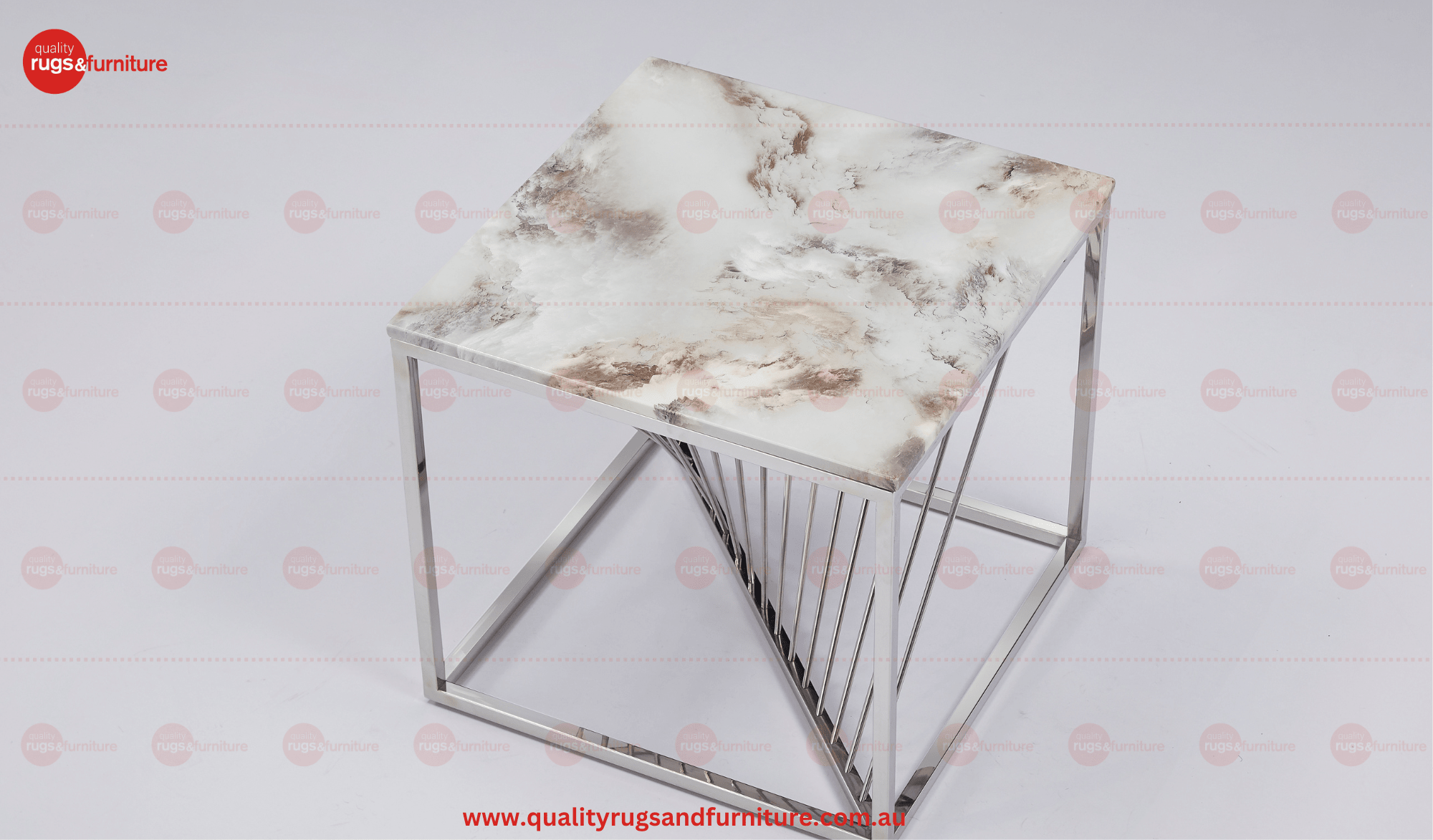 Spiral Stainless Steel Modern Side Table Silver - Quality Rugs and Furniture
