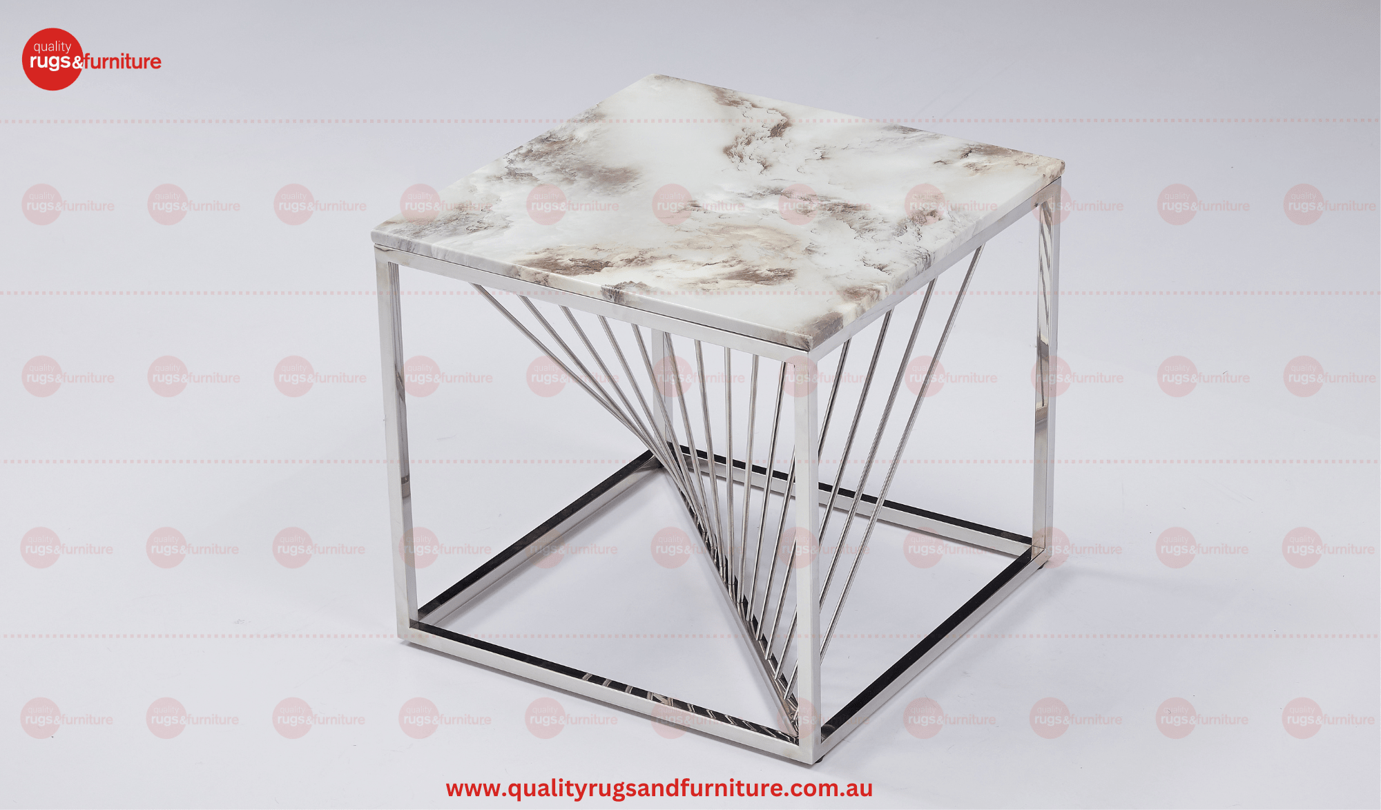 Spiral Stainless Steel Modern Side Table Silver - Quality Rugs and Furniture
