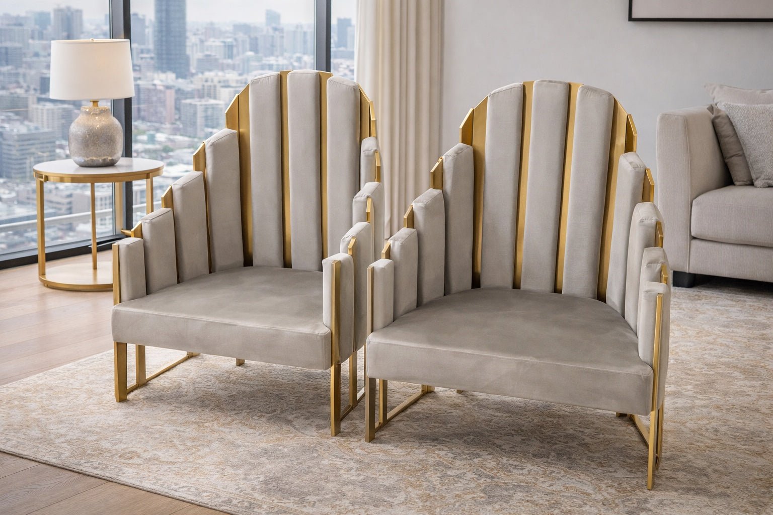 Summit Modern Luxury Armchair Gold Beige - Quality Rugs and Furniture