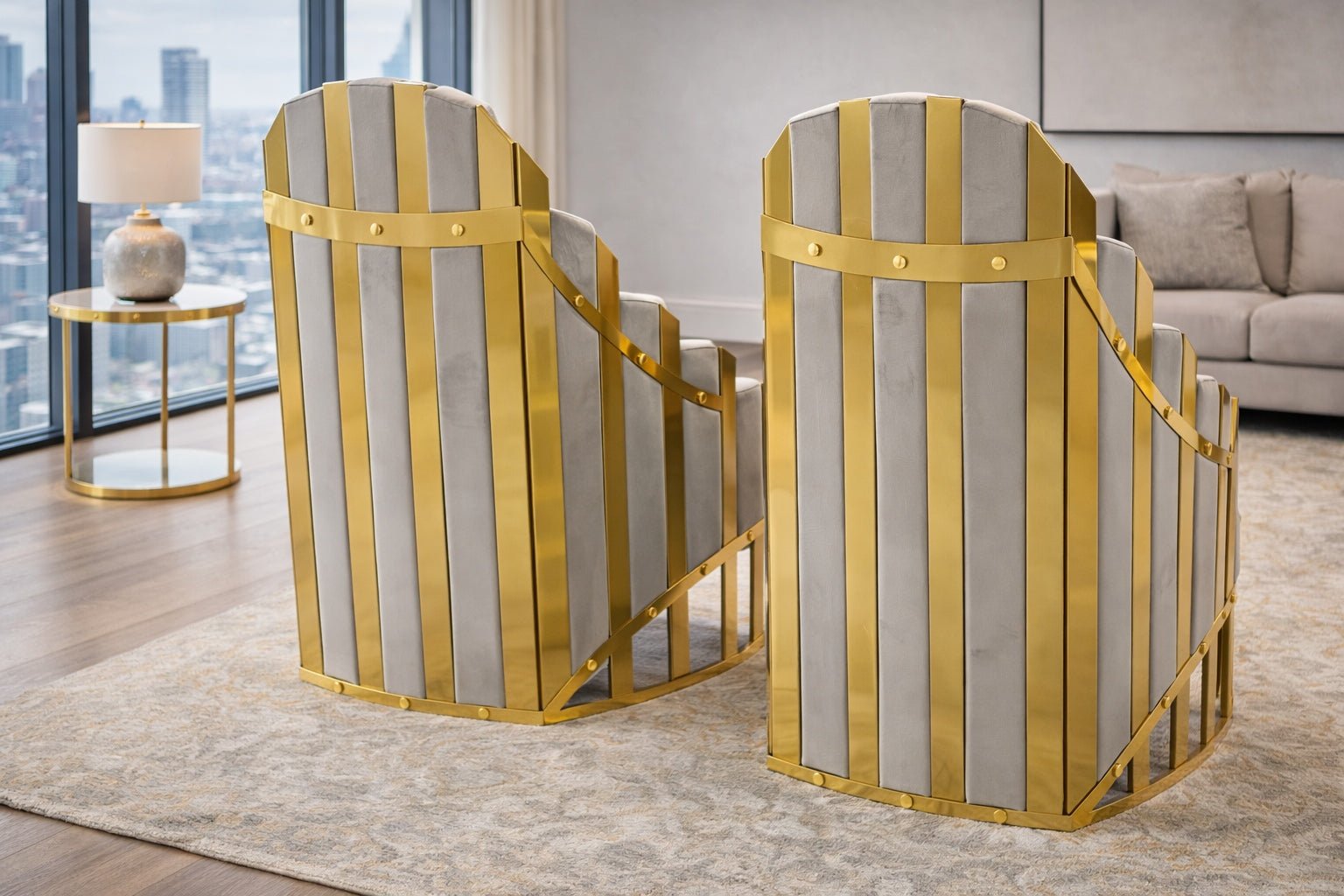 Summit Modern Luxury Armchair Gold Beige - Quality Rugs and Furniture