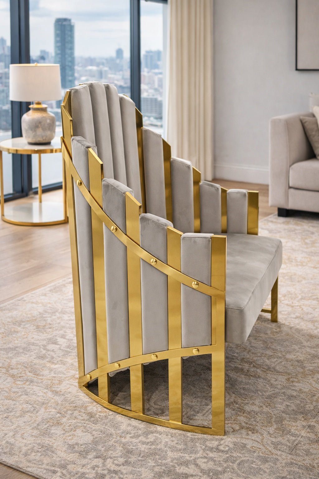Summit Modern Luxury Armchair Gold Beige - Quality Rugs and Furniture