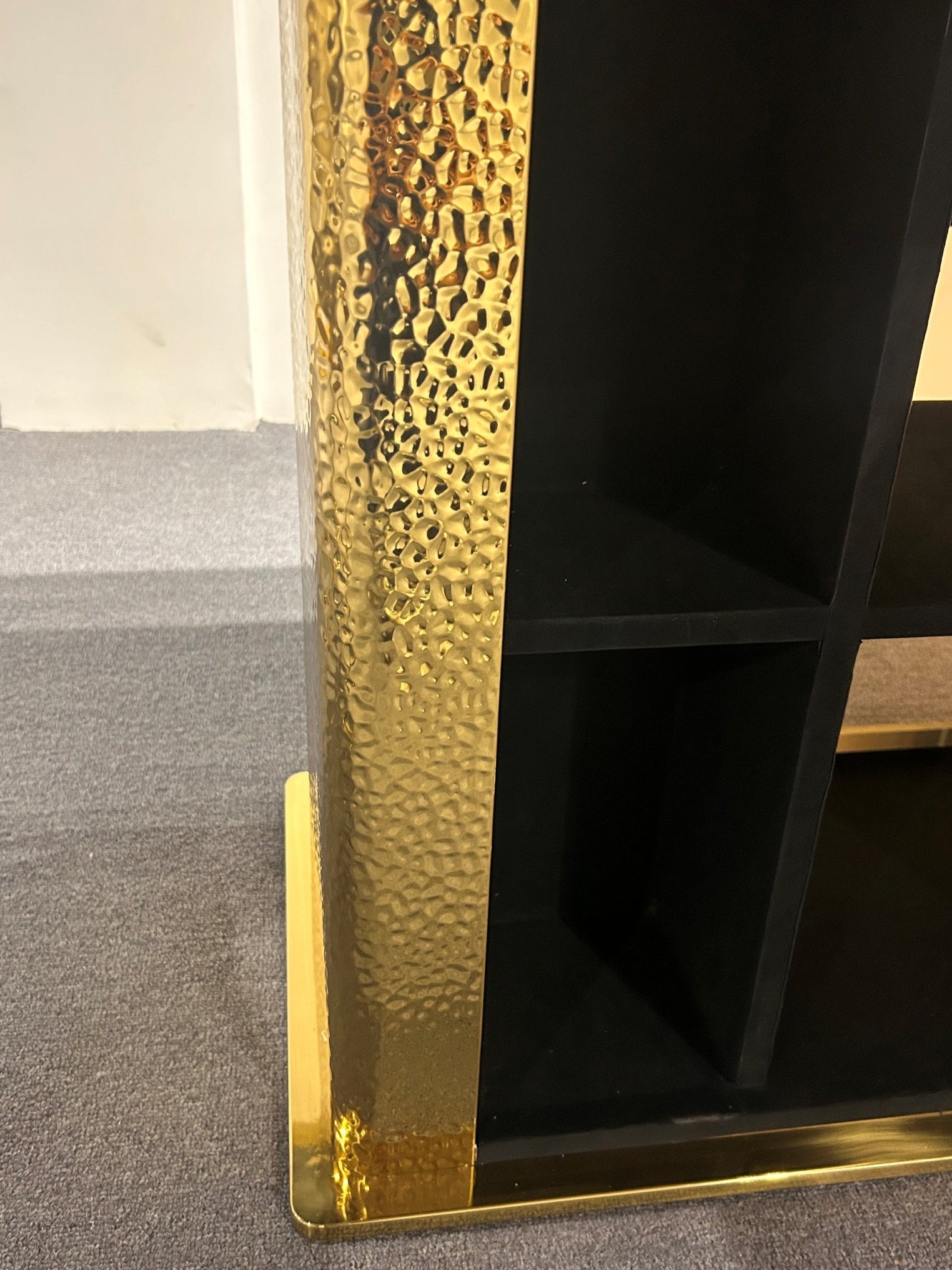 Swift Black Glass Dining Table Stainless Steel Base Gold Modern Luxury Design - Quality Rugs and Furniture