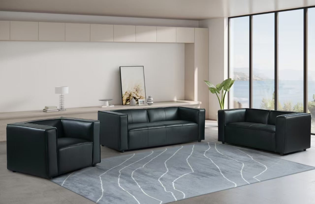 Tali Modern Thick Leather Sofa Set - Quality Rugs and Furniture
