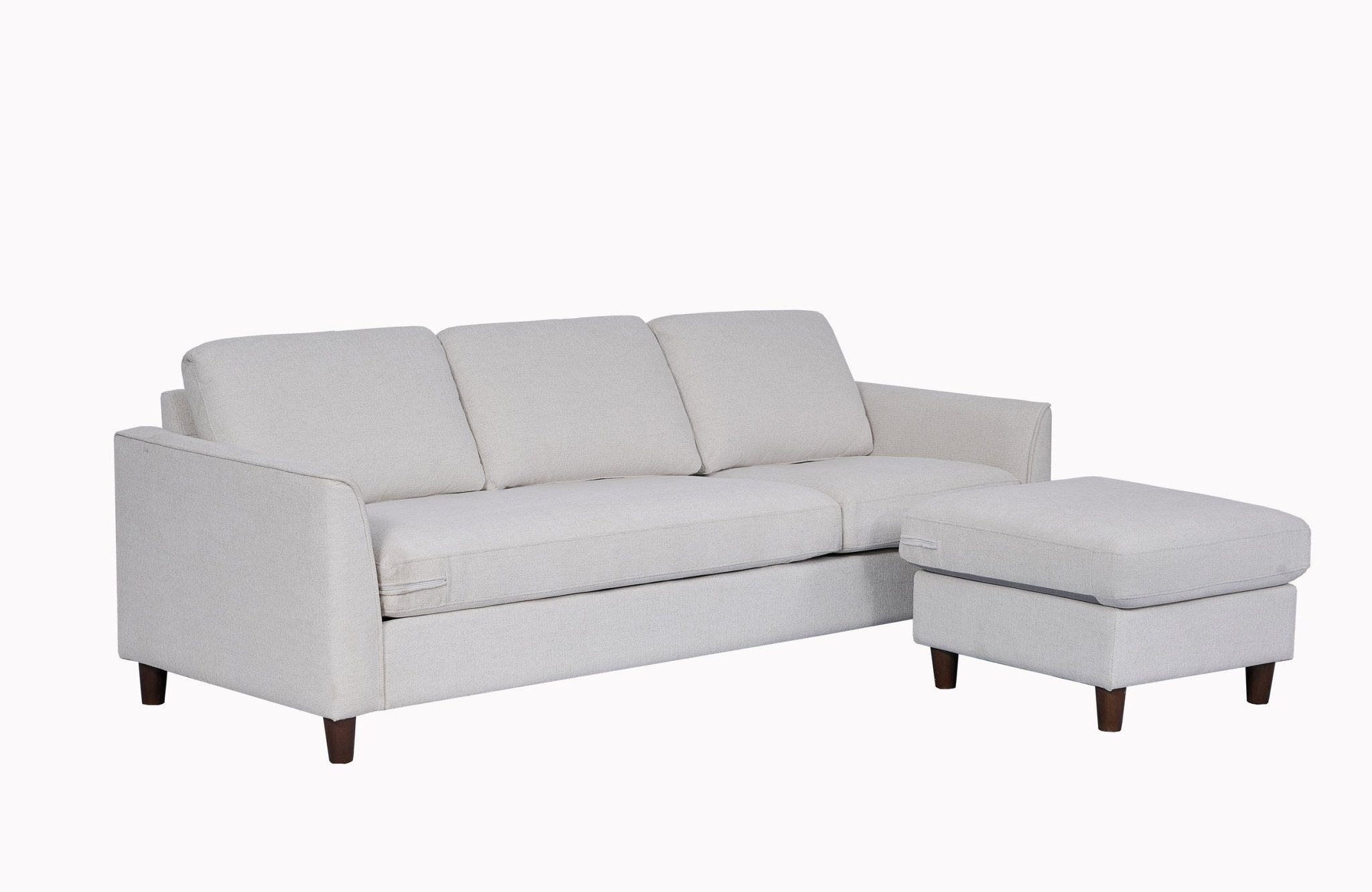 Tamim Beige Fabric Sofa With Ottoman Left Arm Chaise - Quality Rugs and Furniture