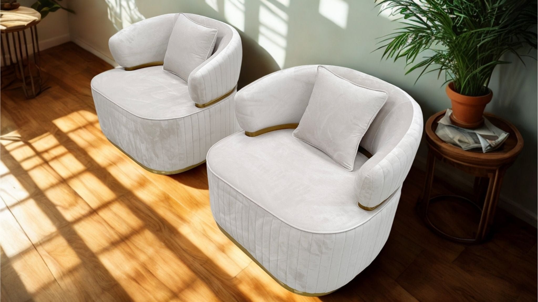 Tanya Luxury Modern Velvet Sofa Set Beige Gold - Quality Rugs and Furniture