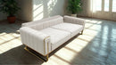 Tanya Luxury Modern Velvet Sofa Set Beige Gold - Quality Rugs and Furniture