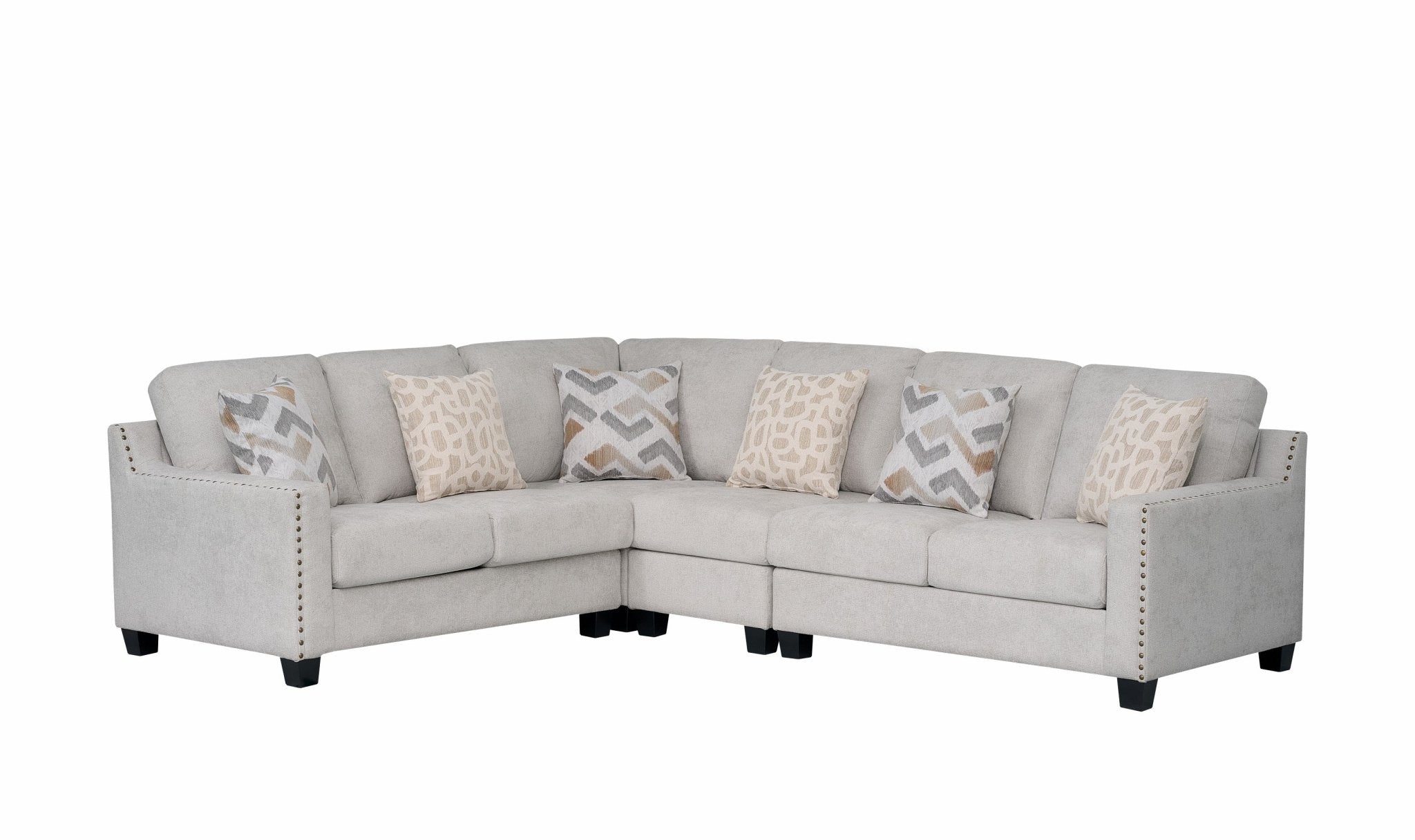 Tasman Fabric Modern Corner Sofa Set Grey - Quality Rugs and Furniture