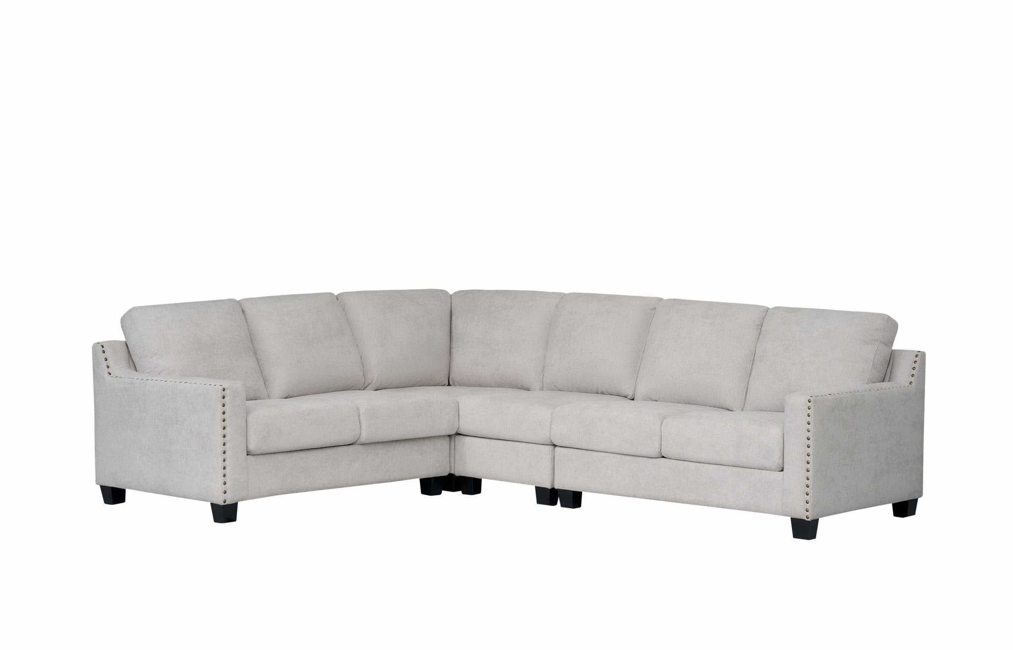 Tasman Fabric Modern Corner Sofa Set Grey - Quality Rugs and Furniture