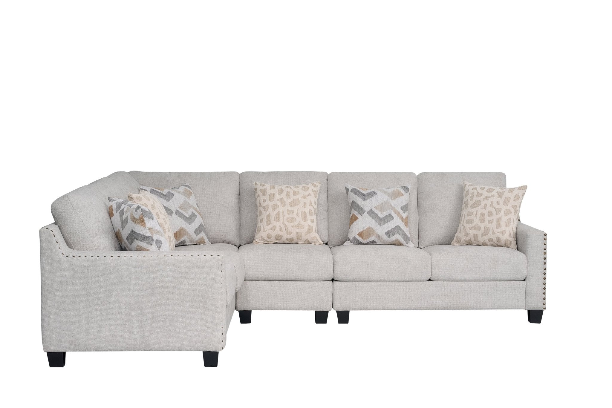 Tasman Fabric Modern Corner Sofa Set Grey - Quality Rugs and Furniture