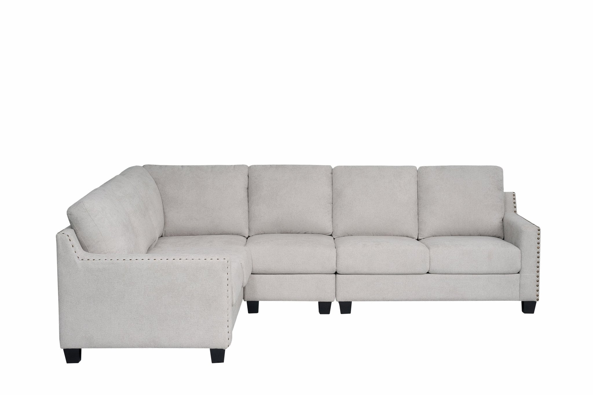 Tasman Fabric Modern Corner Sofa Set Grey - Quality Rugs and Furniture