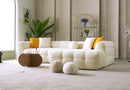 Teddy Luxury Velvet Corner Sofa Set Cream - Quality Rugs and Furniture