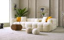 Teddy Luxury Velvet Corner Sofa Set Cream - Quality Rugs and Furniture