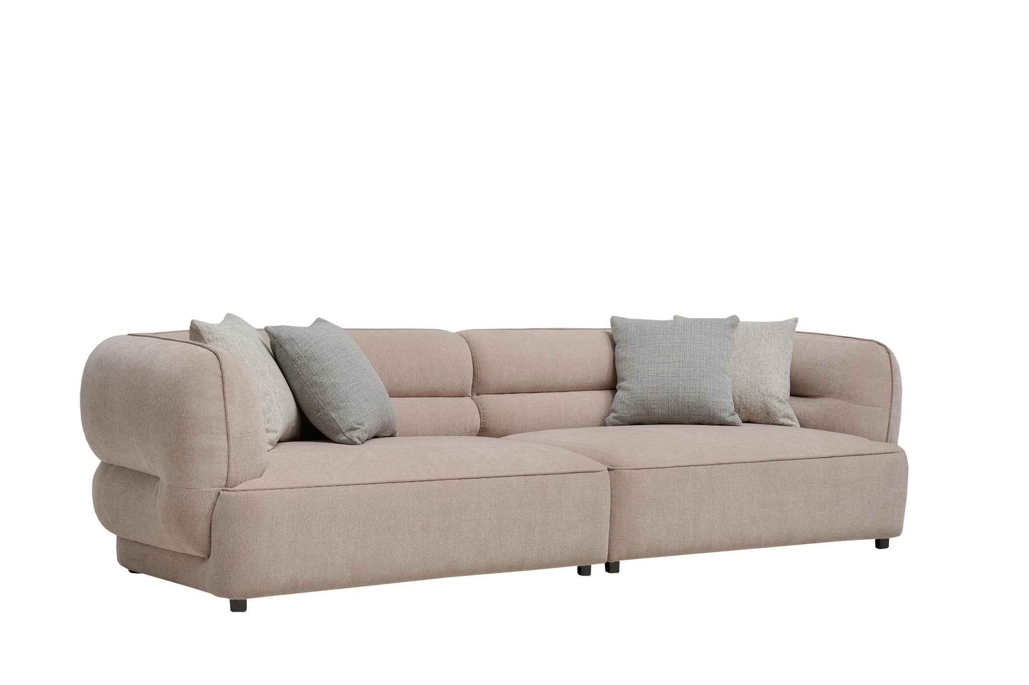 Terra Modern Beige Fabric 4 - Seater Sofa Lounge - Quality Rugs and Furniture