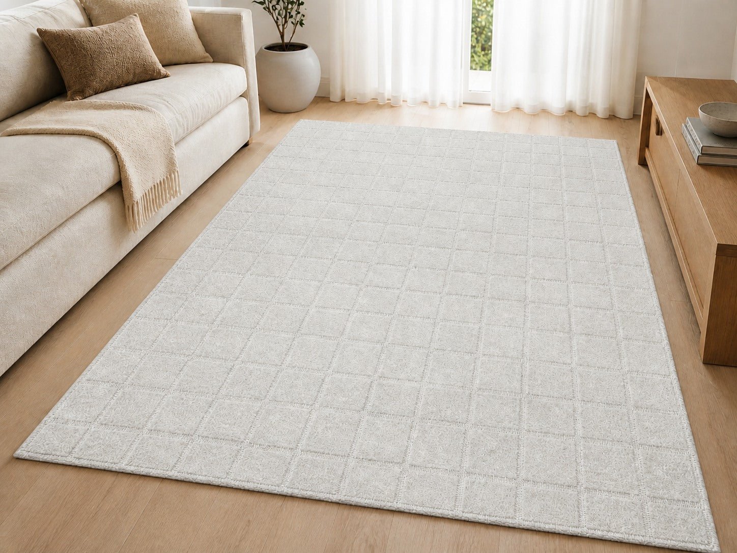 Thomas Collection Hand Woven Wool Rug Ivory - Quality Rugs and Furniture