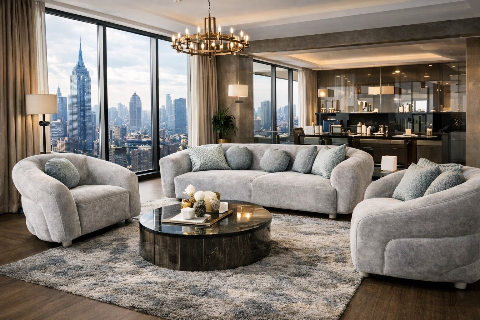 Topol Modern Sofa Set Light Grey - Quality Rugs and Furniture