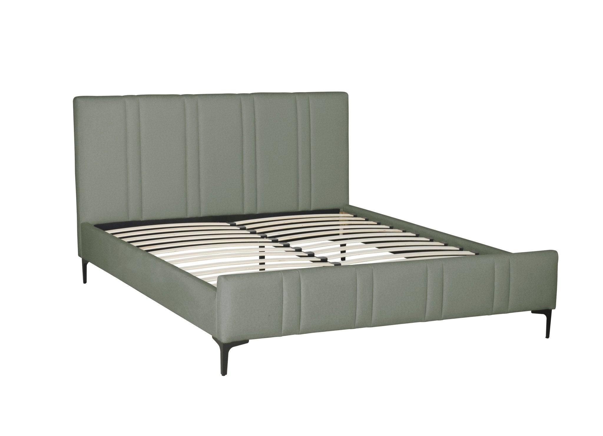 Trento Upholstered Modern Fabric Bed Dark Grey - Quality Rugs and Furniture