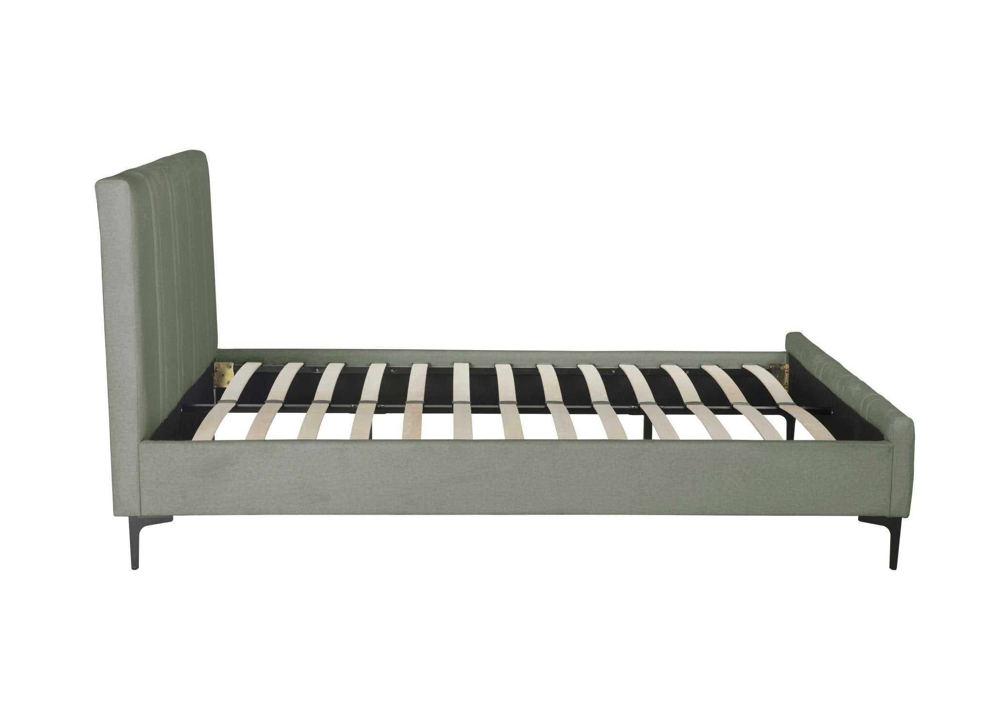 Trento Upholstered Modern Fabric Bed Dark Grey - Quality Rugs and Furniture