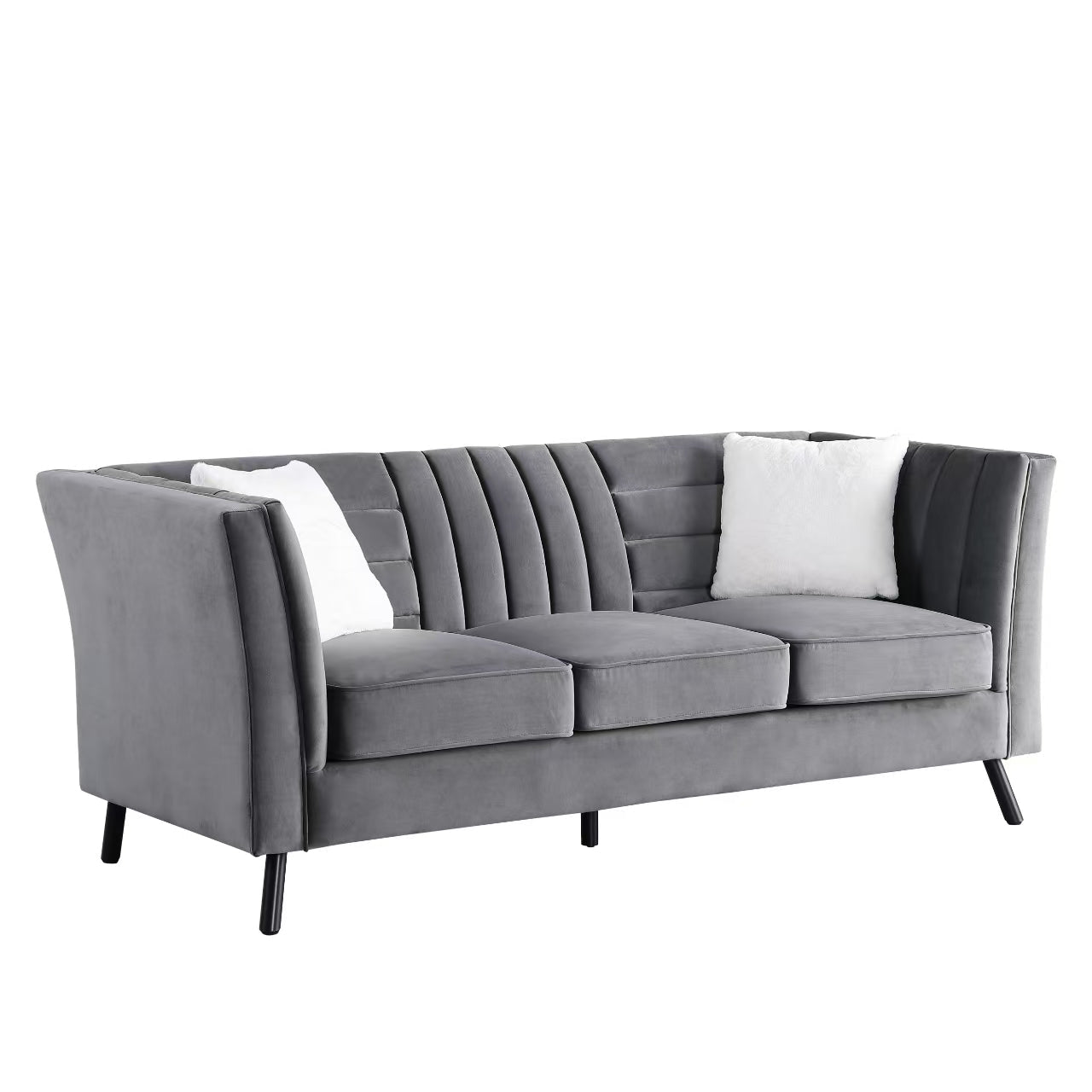 Tressa Contemporary Fabric Sofa Set Dark Grey - Quality Rugs and Furniture