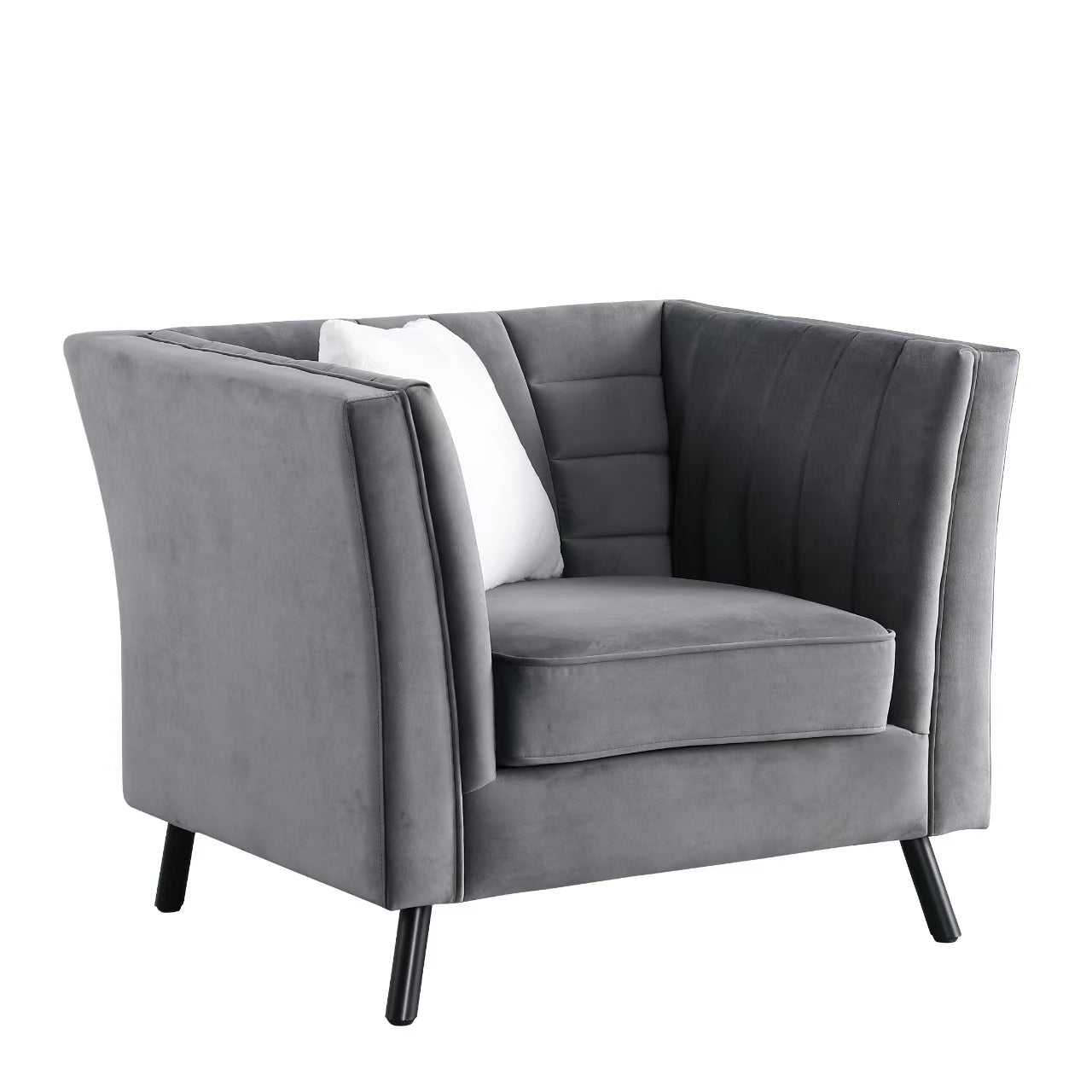 Tressa Contemporary Fabric Sofa Set Dark Grey - Quality Rugs and Furniture