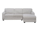 Uluru Modern Light Grey Fabric Sofa Set with Right Chaise - Quality Rugs and Furniture