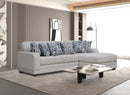 Uluru Modern Light Grey Fabric Sofa Set with Right Chaise - Quality Rugs and Furniture