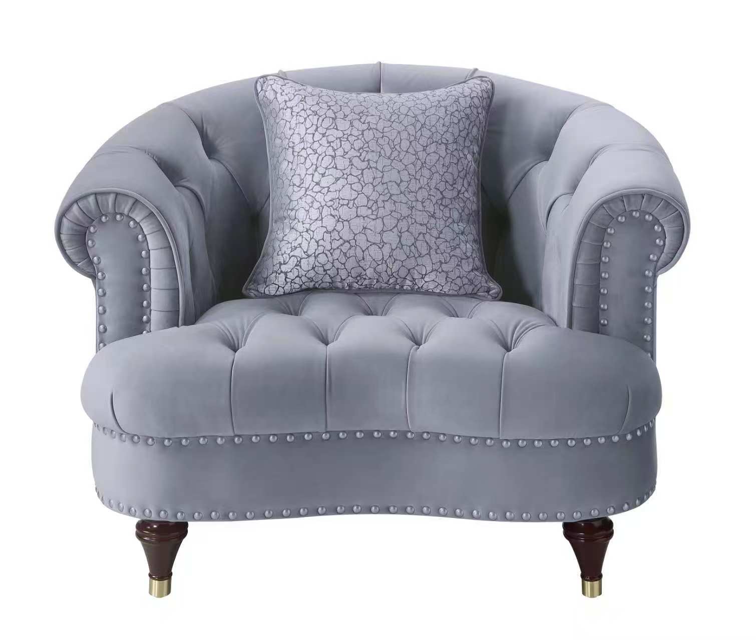 Vero Modern Velvet Sofa Set Grey - Quality Rugs and Furniture