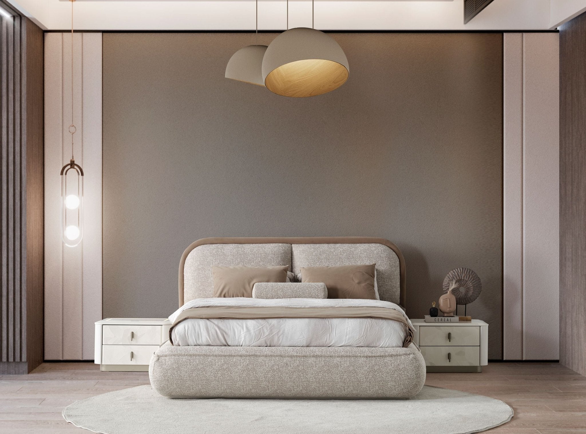 Voyage Luxury Bedroom Suite Cream Modern Bed Set - Quality Rugs and Furniture