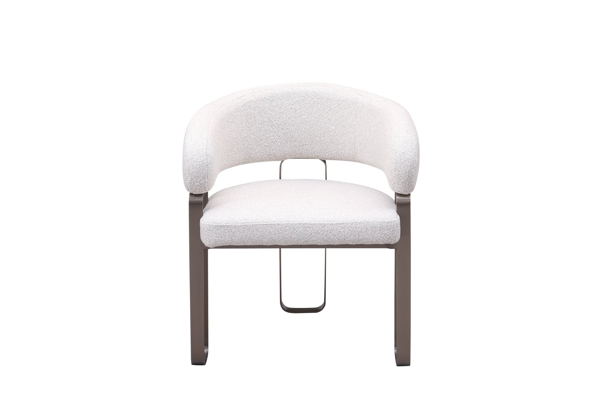 Wattle Modern Dining Chair with Beige Lint Fabric & Champagne Gold Stainless Steel Legs - Quality Rugs and Furniture