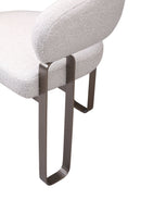 Wattle Modern Dining Chair with Beige Lint Fabric & Champagne Gold Stainless Steel Legs - Quality Rugs and Furniture