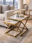 YA31 Marble Nesting Table Set of 3 - Quality Rugs and Furniture