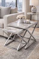 YA31 Marble Nesting Table Set of 3 - Quality Rugs and Furniture