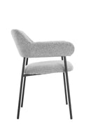 Yaz Linen Blend Modern Dining Chair Grey - Quality Rugs and Furniture