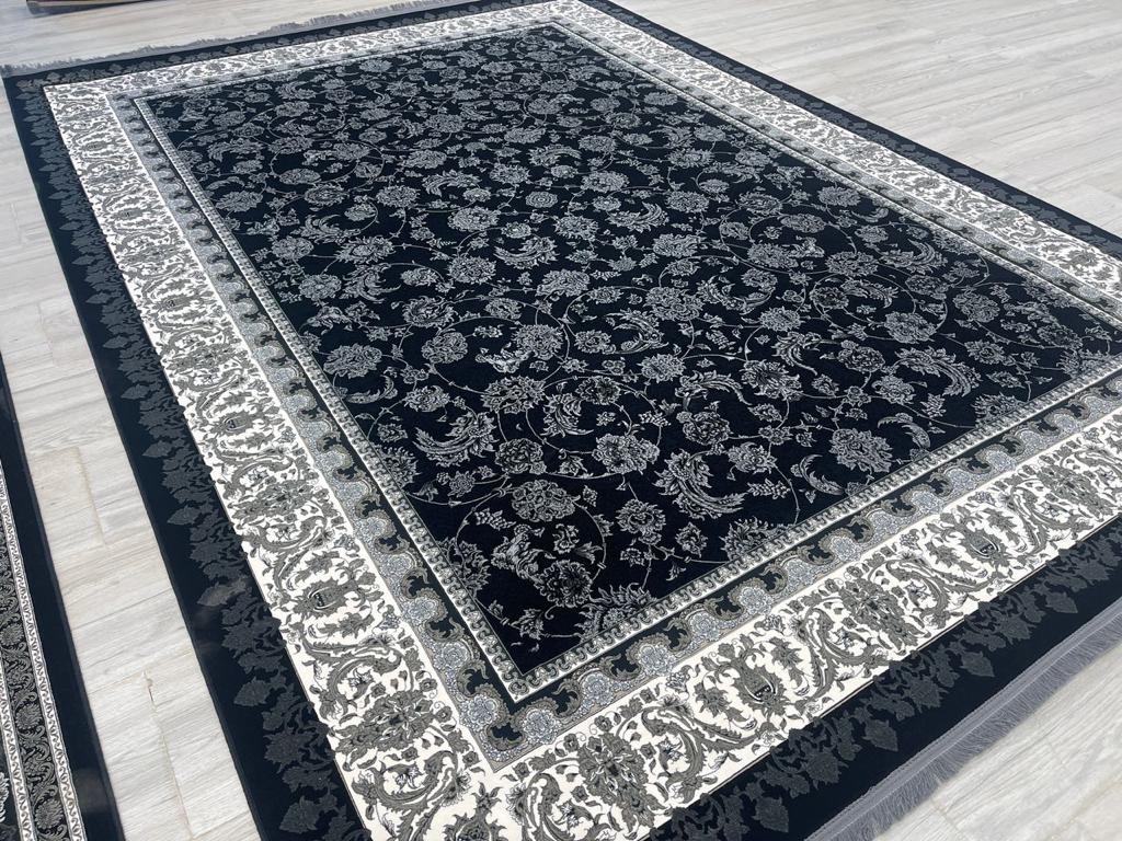Zartosht 4819 Black White Persian Traditional Area Rug - Quality Rugs and Furniture