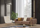 Zurih Luxury Velvet Sofa Set Brown and Beige - Quality Rugs and Furniture