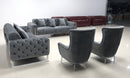 Zurih Luxury Velvet Sofa Set Dark Grey - Quality Rugs and Furniture
