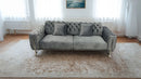Zurih Luxury Velvet Sofa Set Grey Silver - Quality Rugs and Furniture