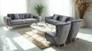 Zurih Luxury Velvet Sofa Set Grey Silver - Quality Rugs and Furniture