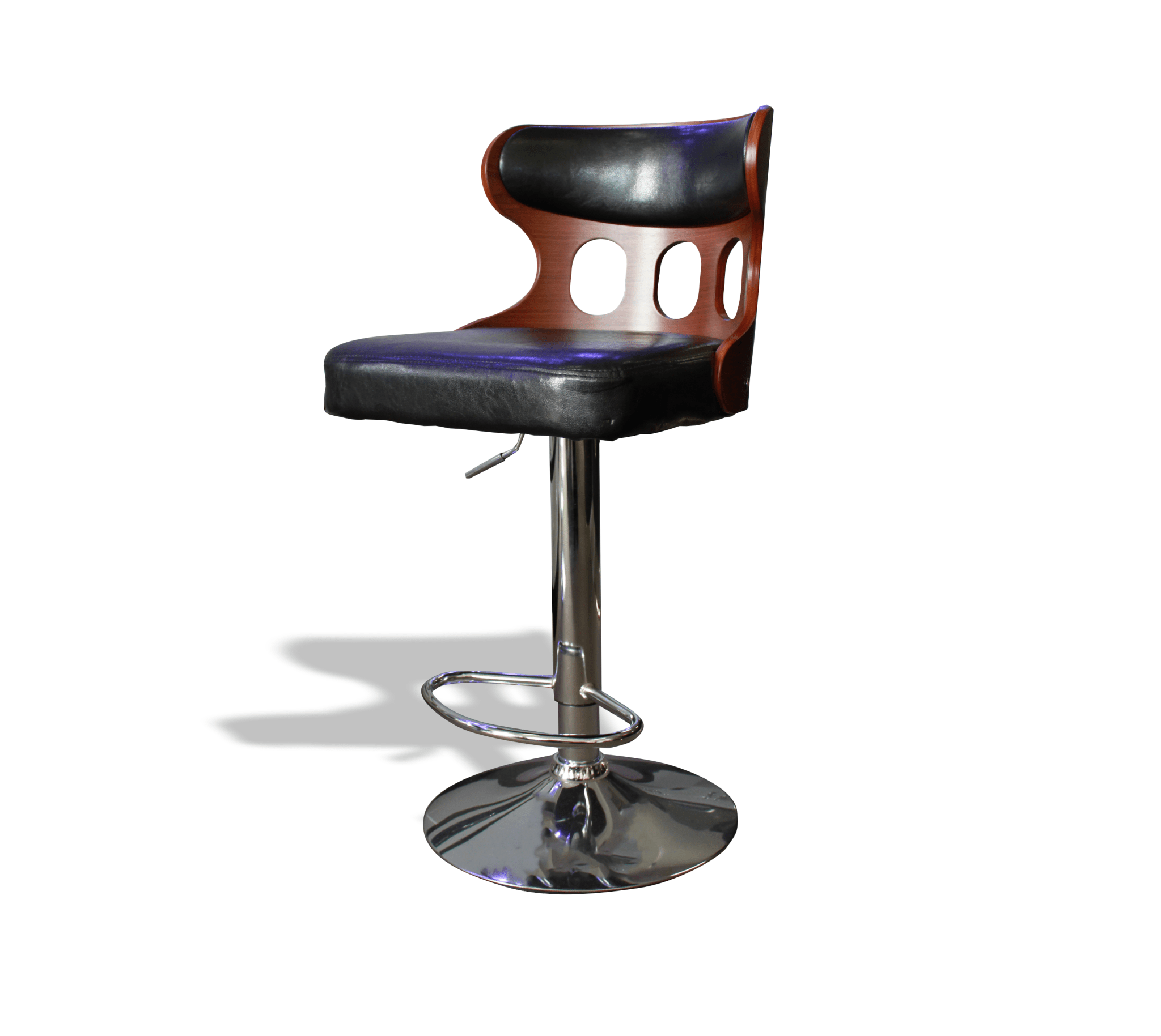 1033 Pu Leather Bar Stool Black - Quality Rugs and Furniture