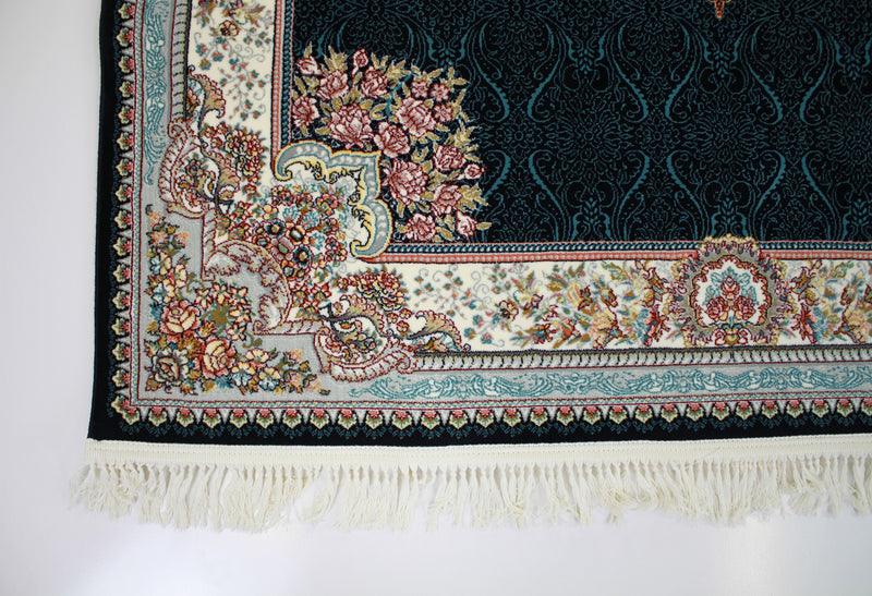 Mashhad 722593 Dark Blue Persian Traditional Rug