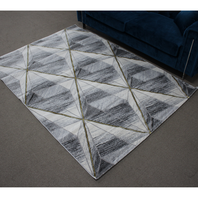 A RUG | Almira He421 L.Grey Gold Modern Rug | Quality Rugs and Furniture