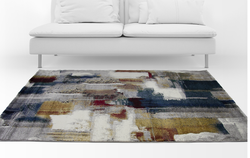 A RUG | Grace 24120 Grey/Blue Modern Rug | Quality Rugs and Furniture